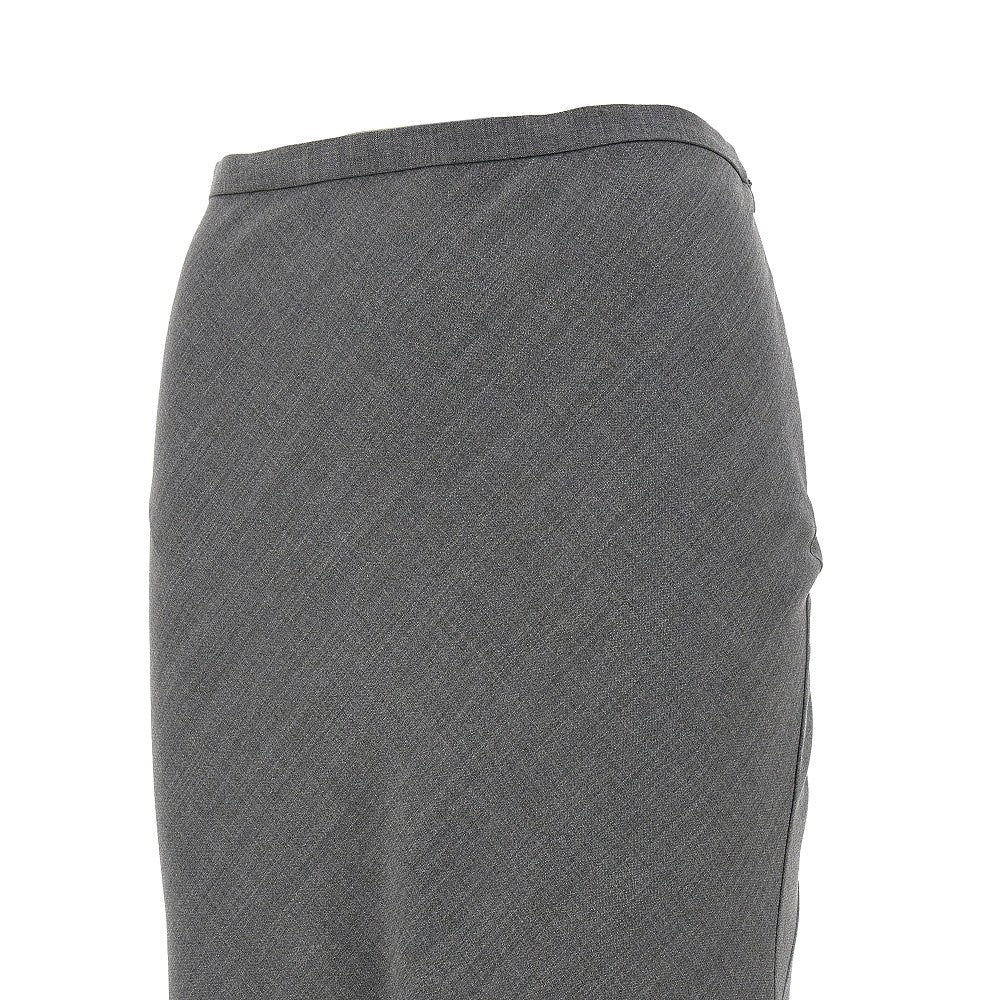 Wool-blend long skirt