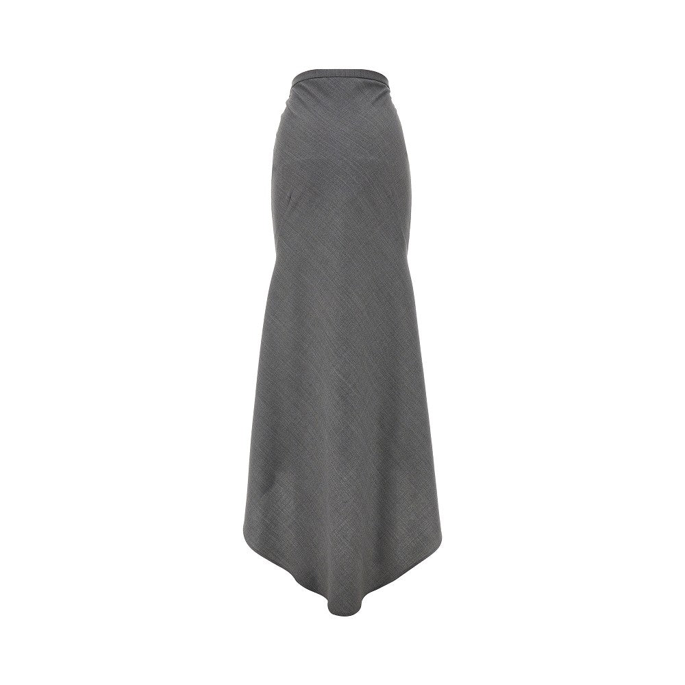 Wool-blend long skirt