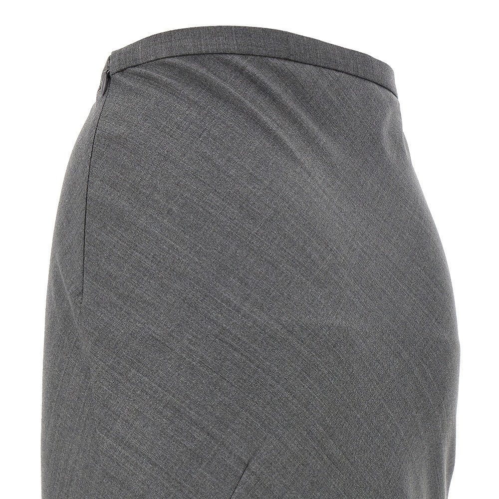 Wool-blend long skirt