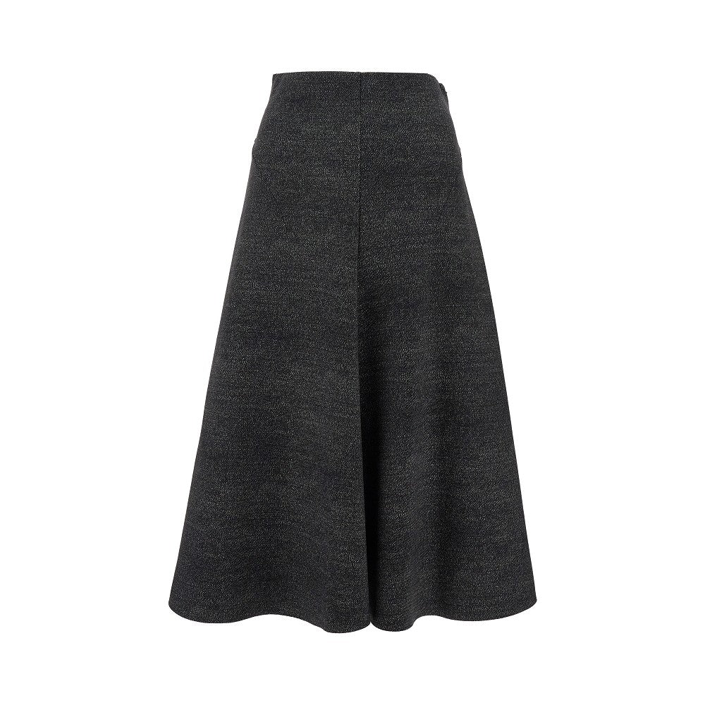 Gonna midi in scuba effetto tweed