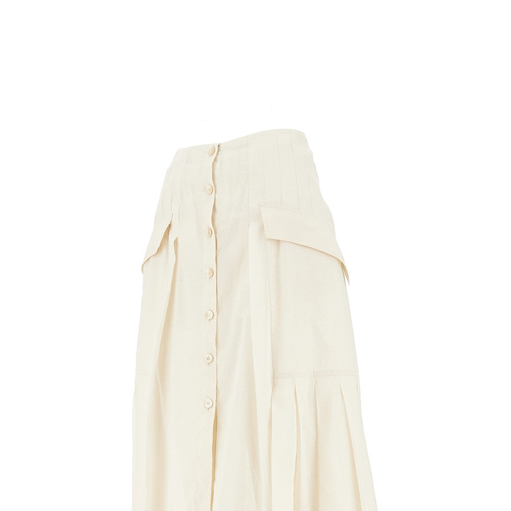 Gonna lunga in cotone con tasche cargo