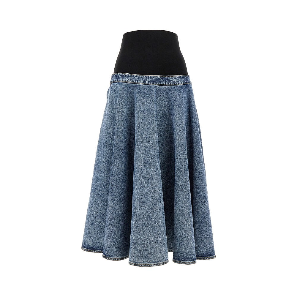 Gonna in Snow Denim con fascia elastica