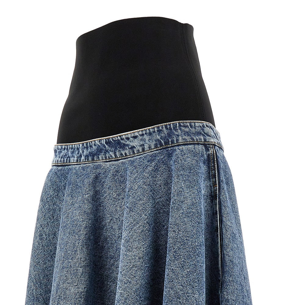 Gonna in Snow Denim con fascia elastica