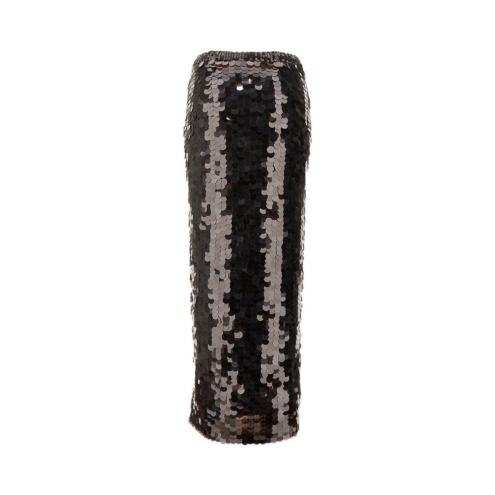 Gonna lunga in paillettes con spacco
