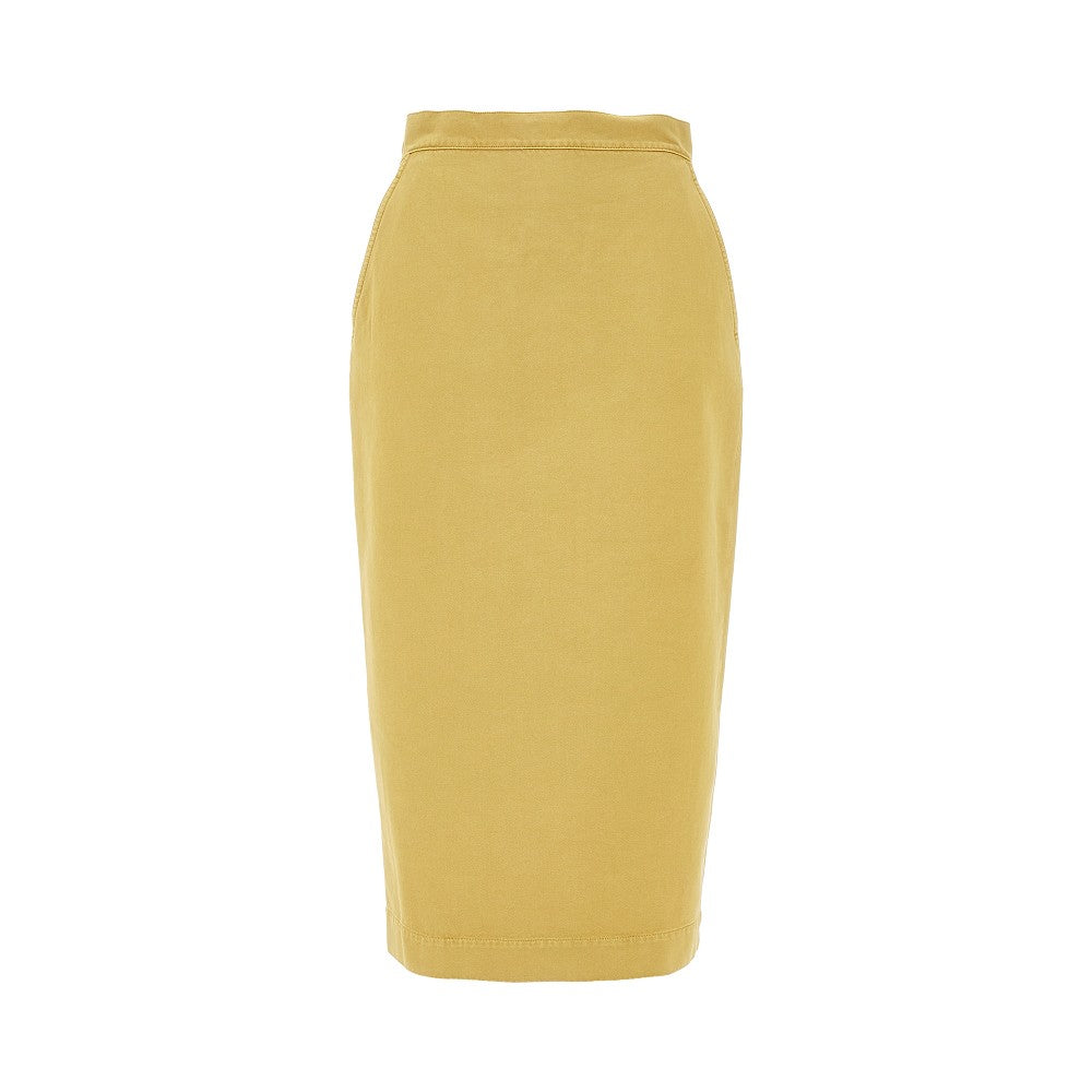 Gabardine midi pencil skirt