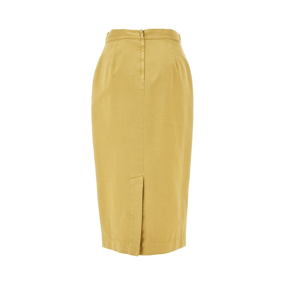 Gabardine midi pencil skirt