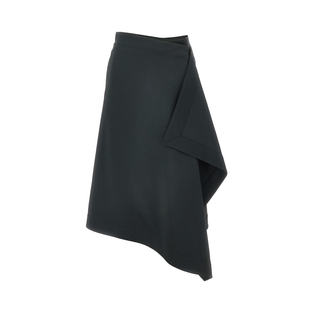 Wool wrap-around skirt