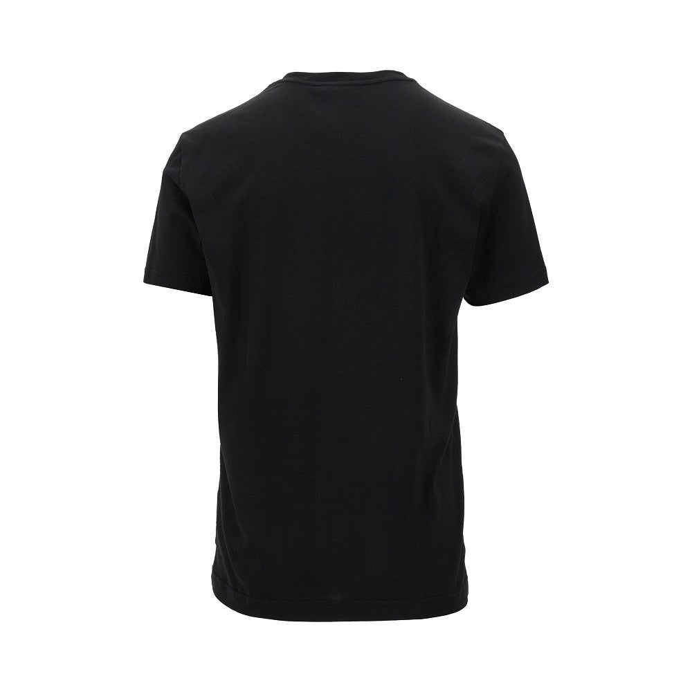 Embroidered and flocked logo T-shirt