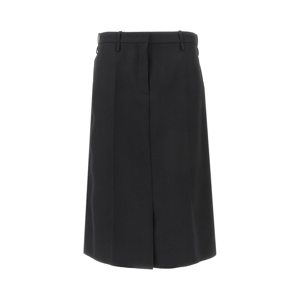 Gabardine skirt with raw finishes