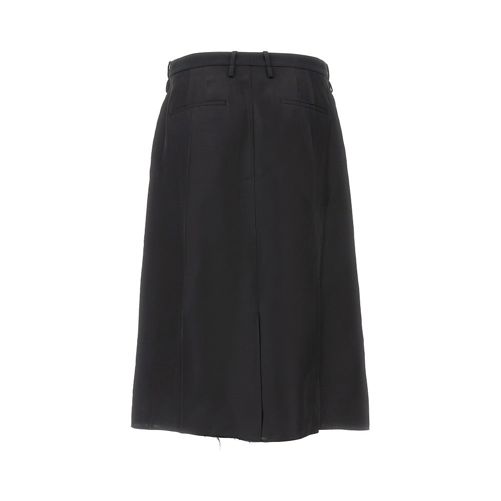 Gabardine skirt with raw finishes