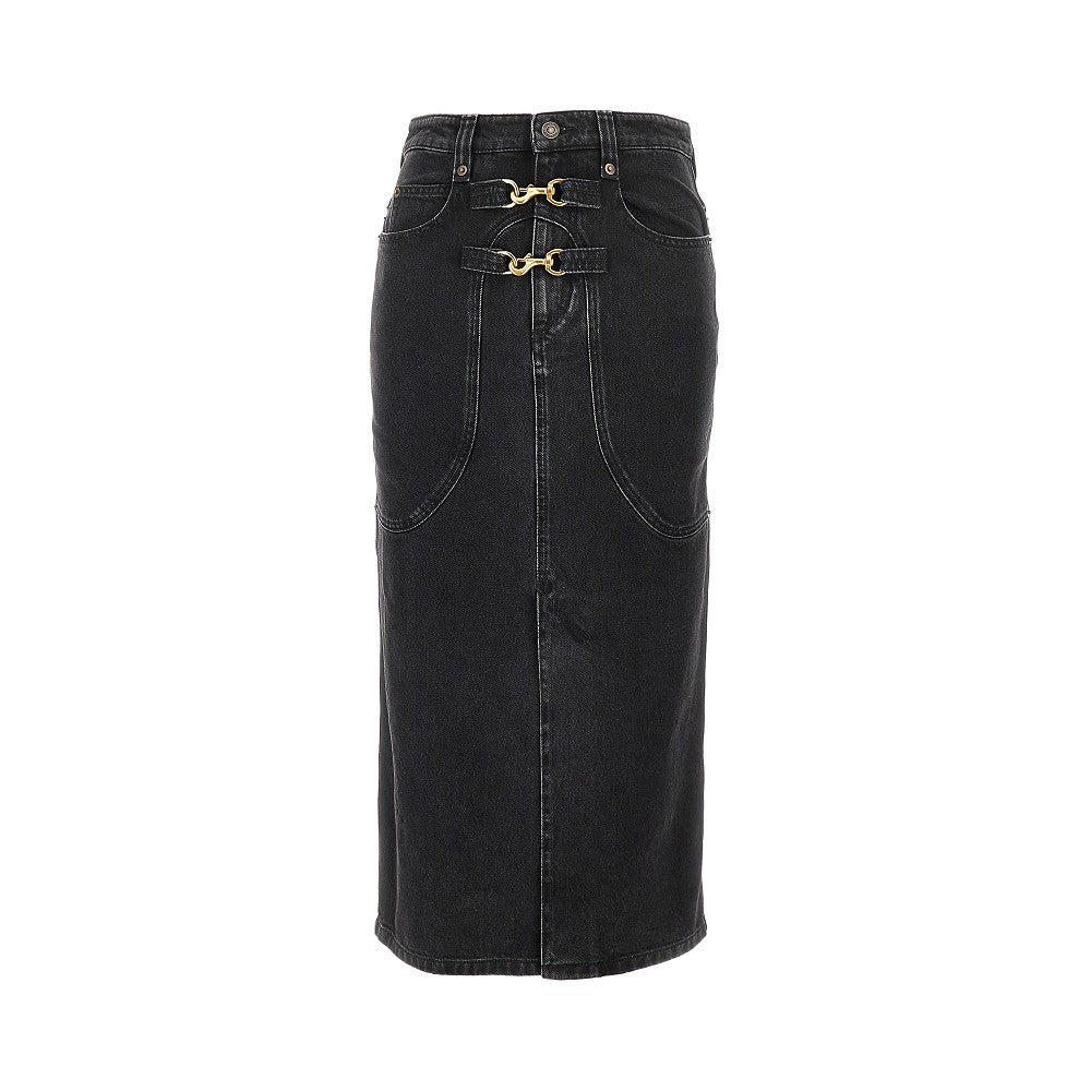 'Pavina' denim midi skirt