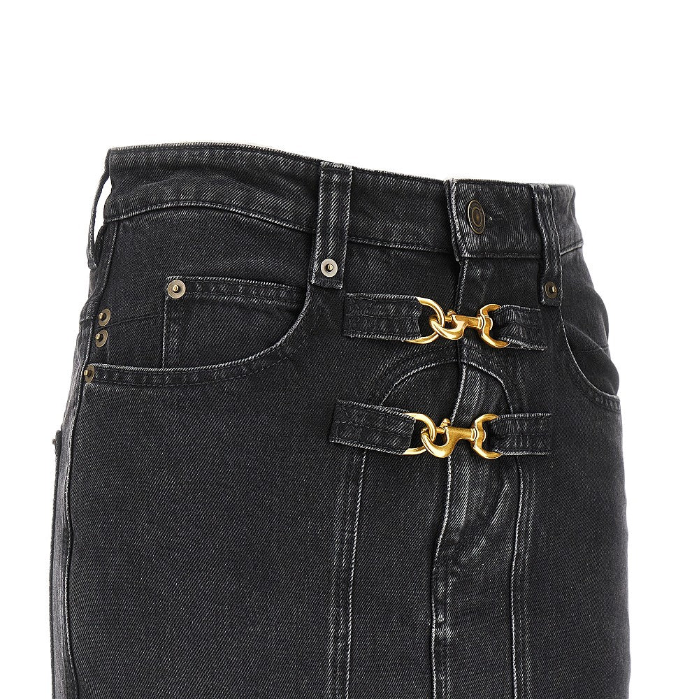'Pavina' denim midi skirt