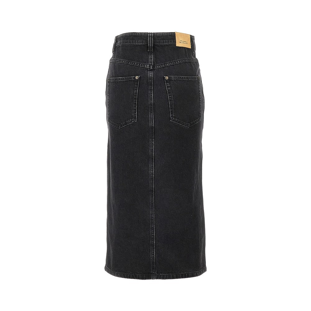 'Pavina' denim midi skirt