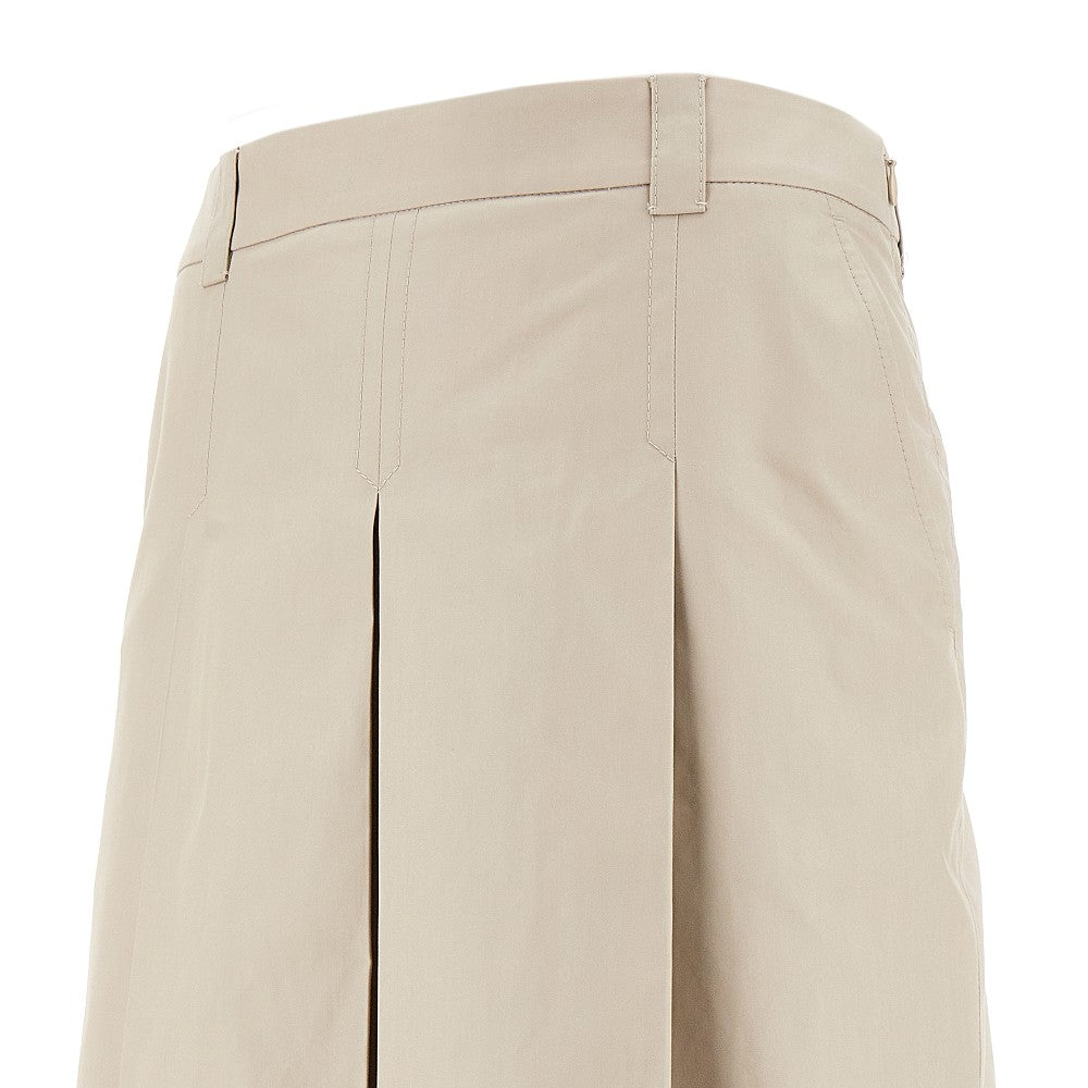 Cotton-blend knee-length skirt