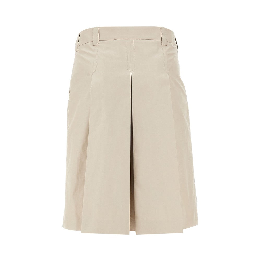 Cotton-blend knee-length skirt