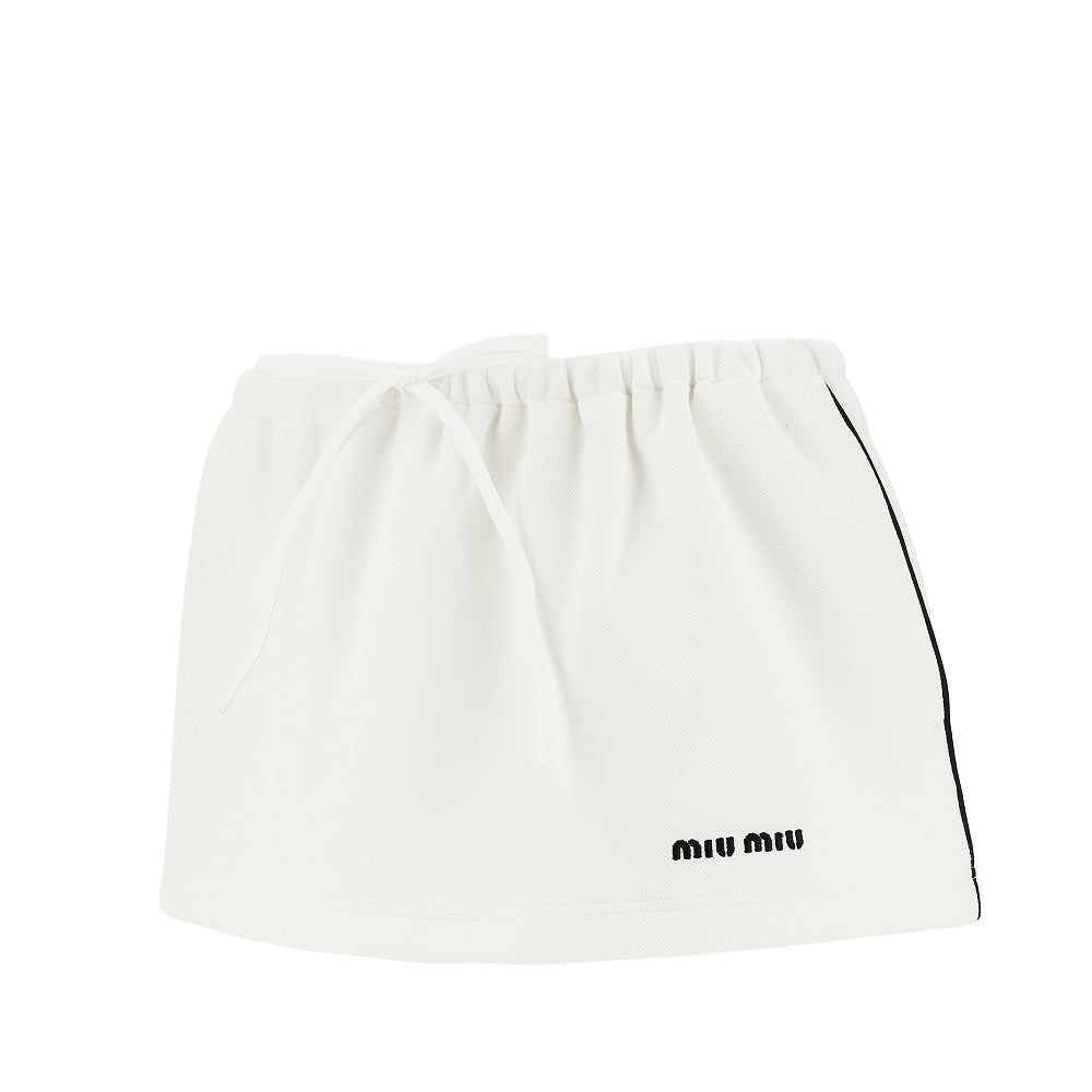 Bonded piquet mini skirt