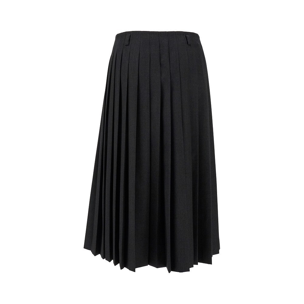 Pleated midi skirt with safety pin