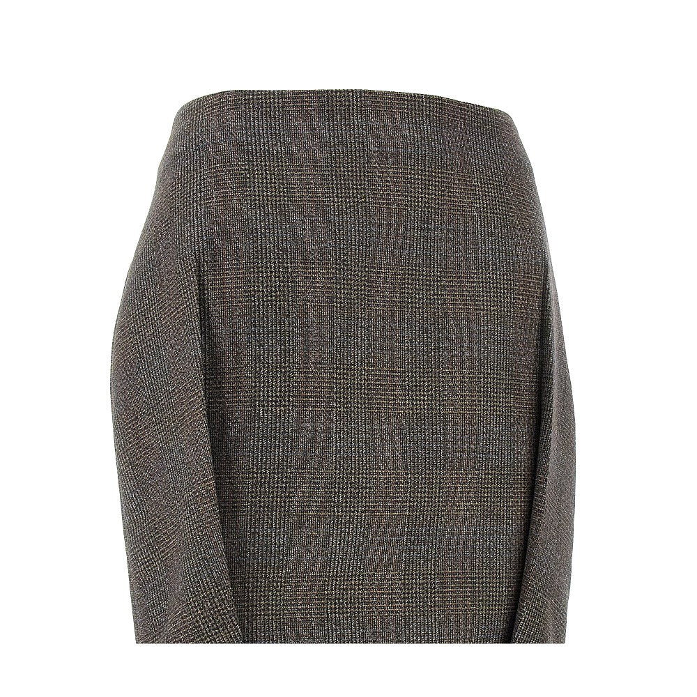 Prince of Wales wool midi skirt