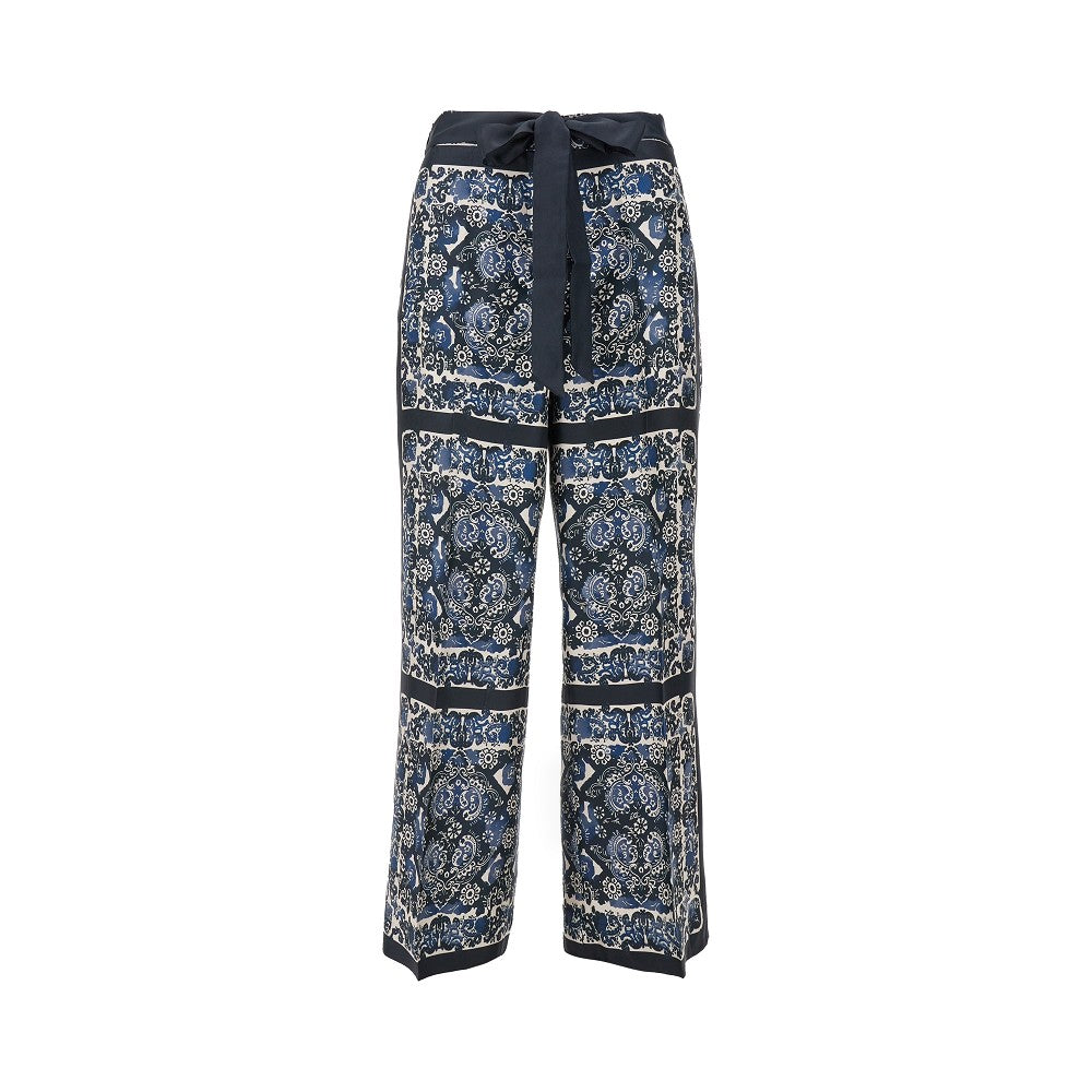 Pantalone ampio in seta stampata