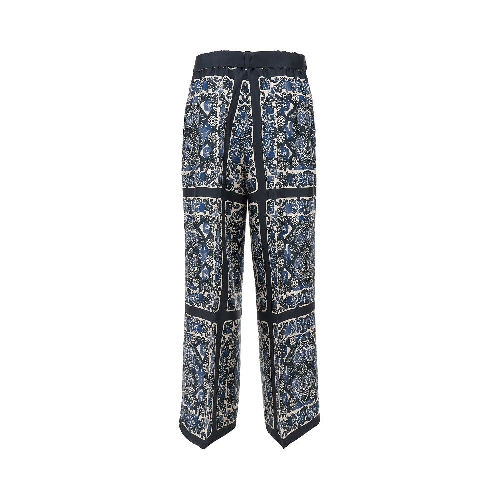 Pantalone ampio in seta stampata