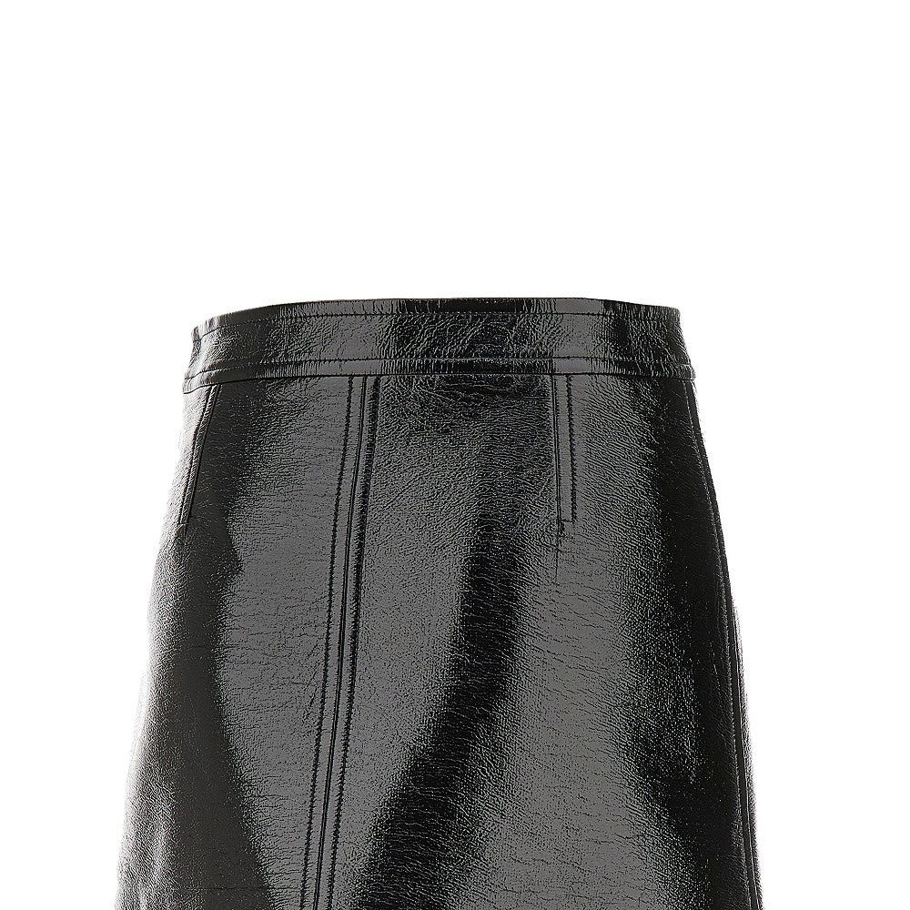 Vinyl effect coated mini skirt