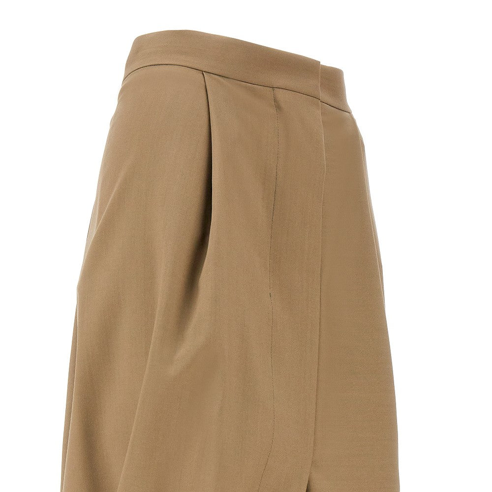 Wool convertible draped skirt