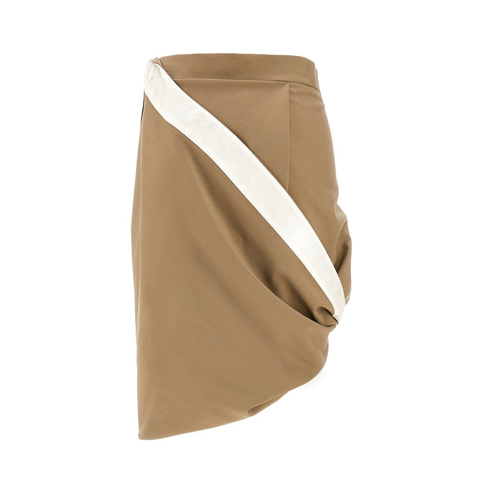 Wool convertible draped skirt