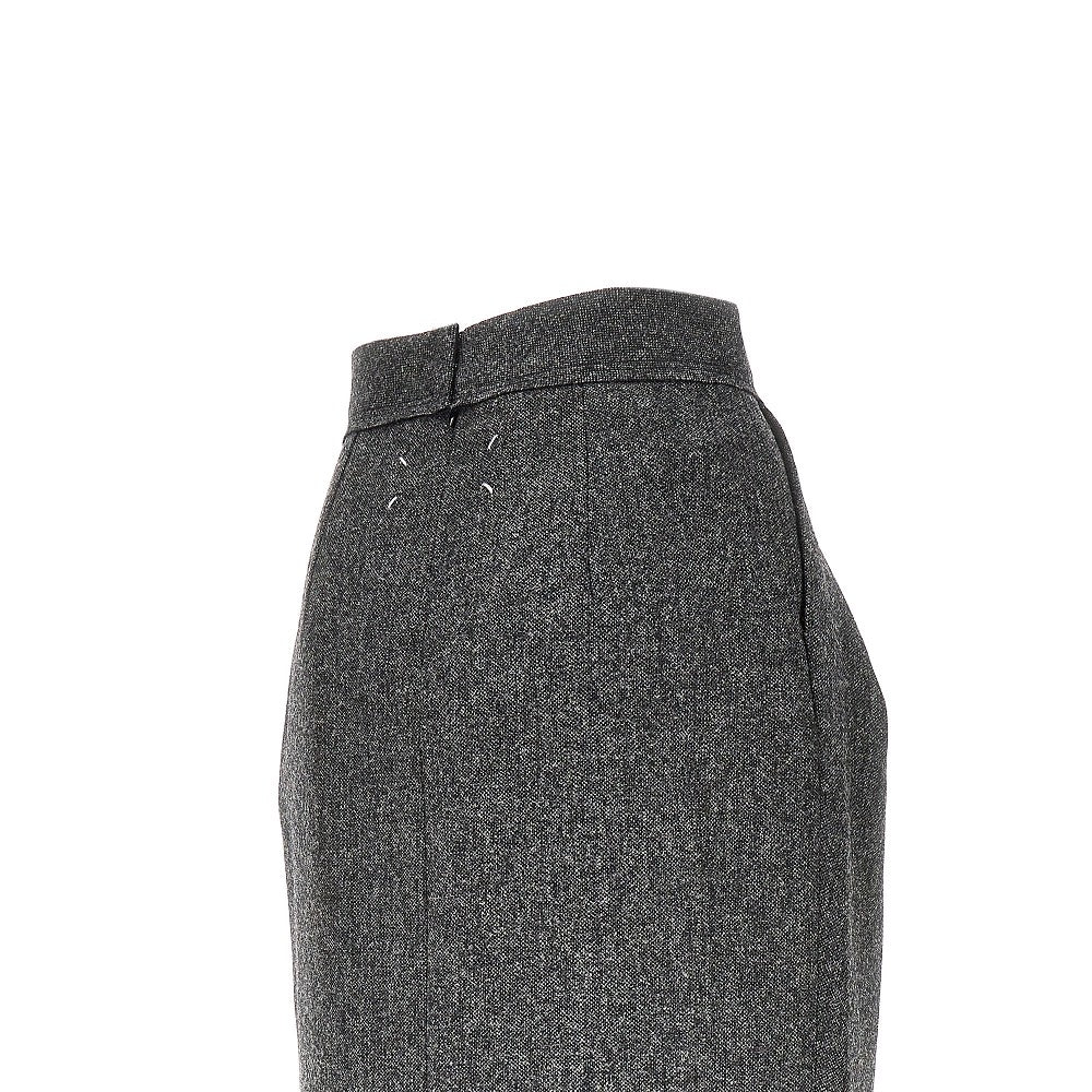 Mélange wool midi skirt