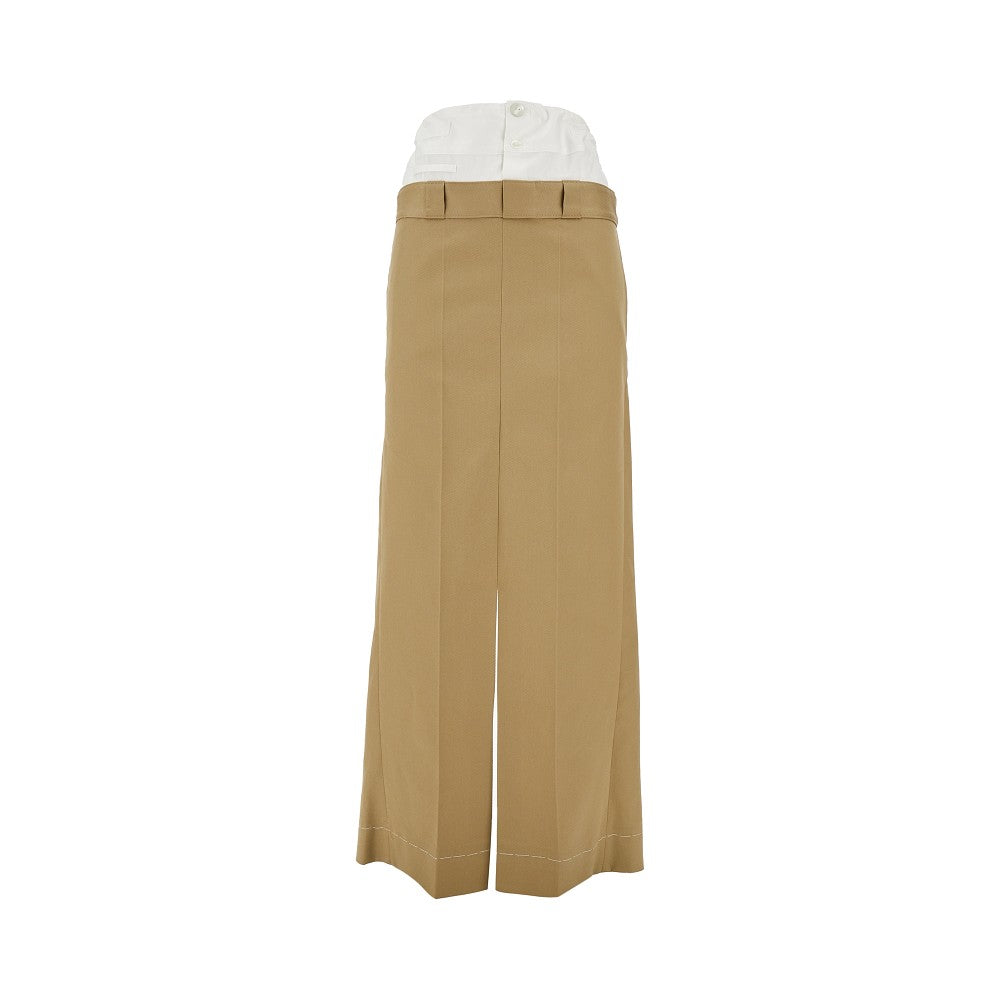 Gonna lunga in gabardine con spacco