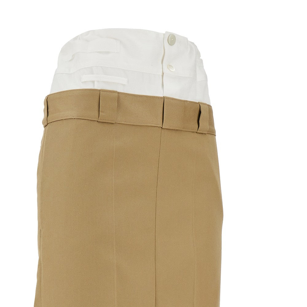 Gonna lunga in gabardine con spacco