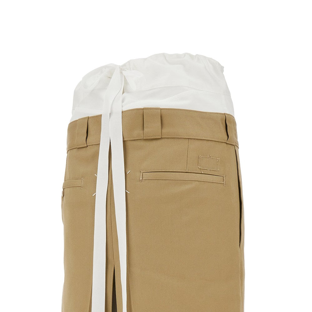 Gonna lunga in gabardine con spacco