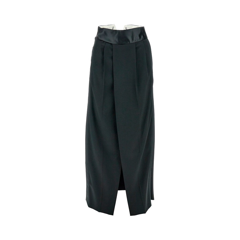 Long tuxedo skirt with split