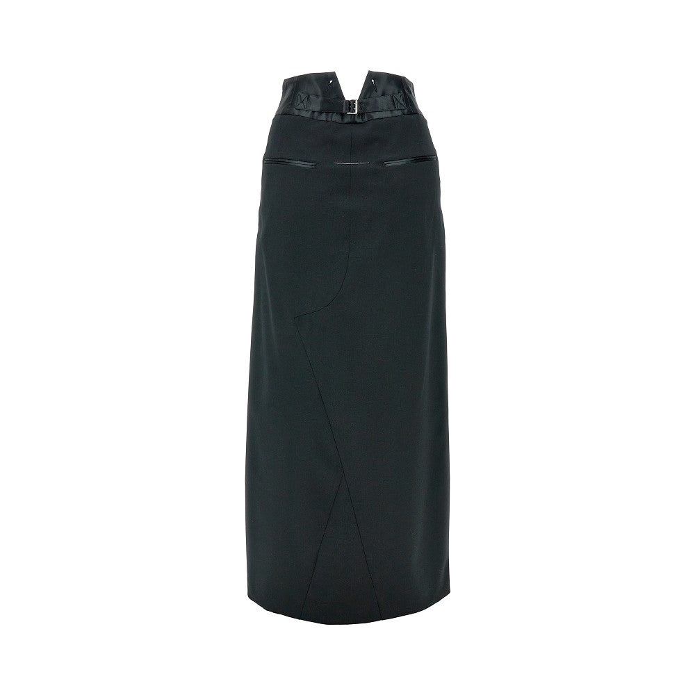 Long tuxedo skirt with split