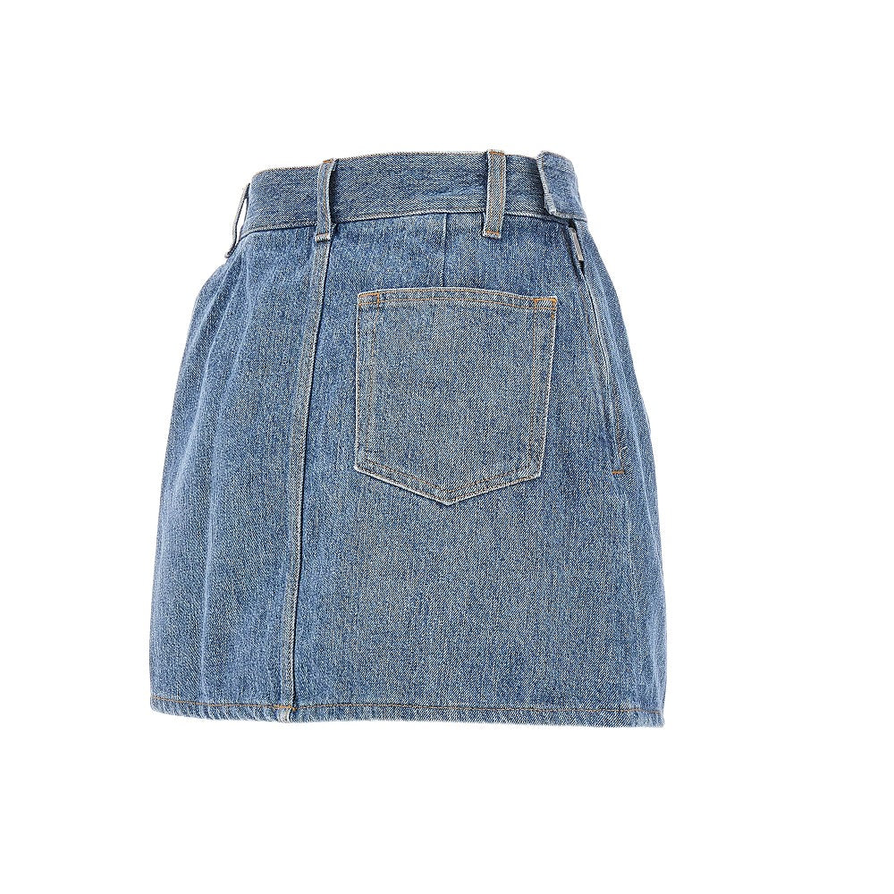 Minigonna in denim con drappeggio