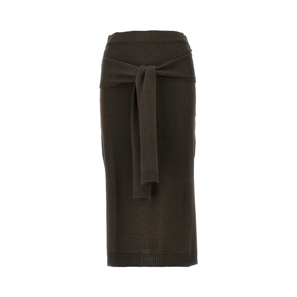 Trompe l'oeil knitted skirt