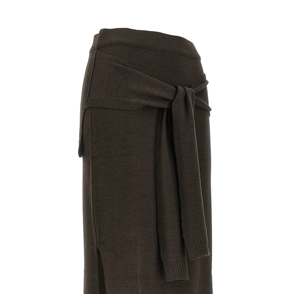 Trompe l'oeil knitted skirt