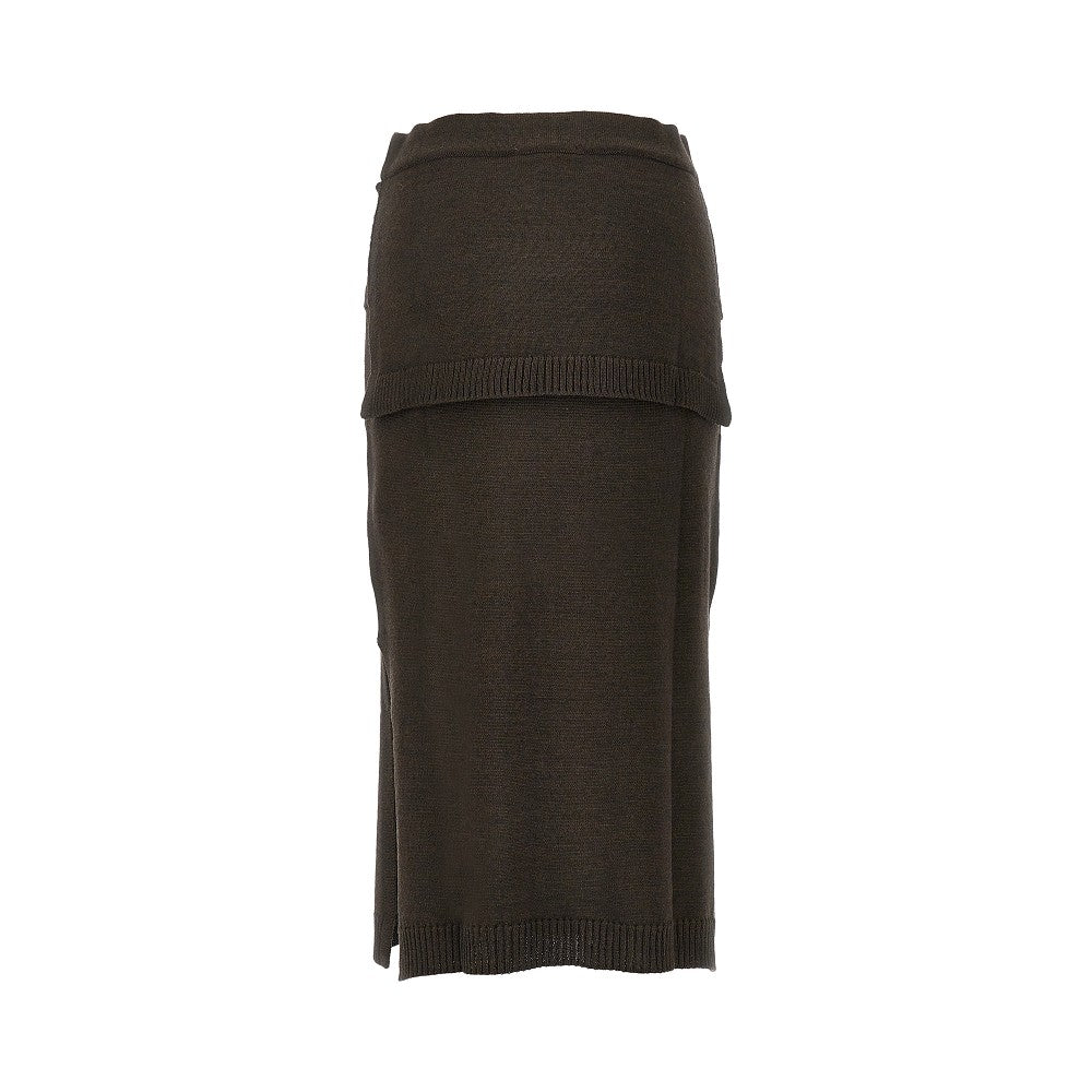 Trompe l'oeil knitted skirt