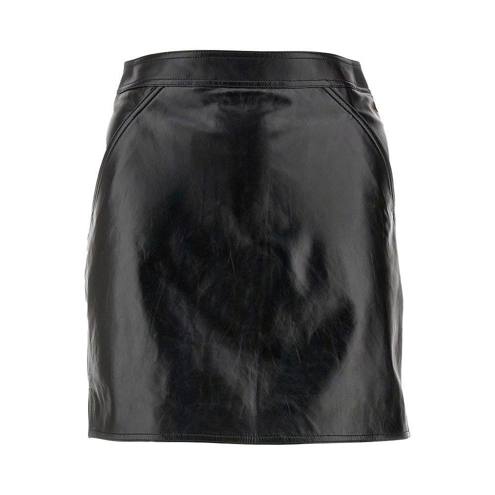 Leather mini skirt