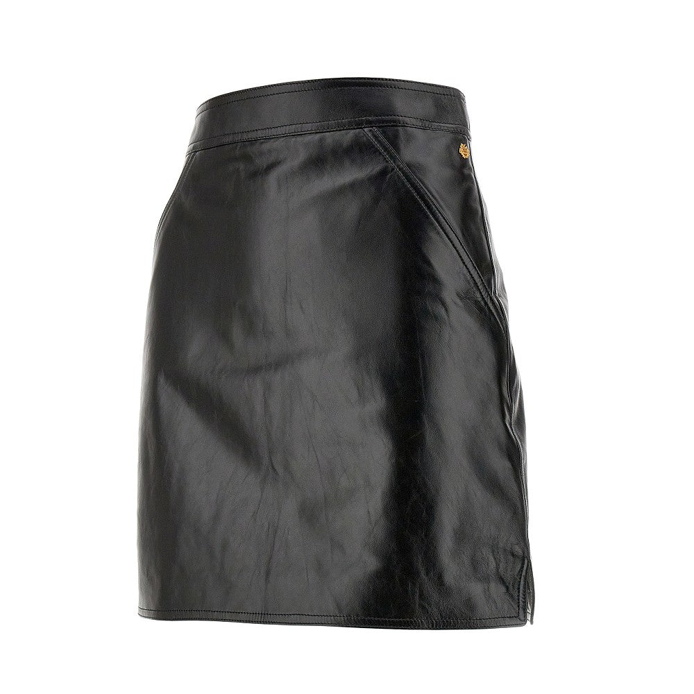 Leather mini skirt