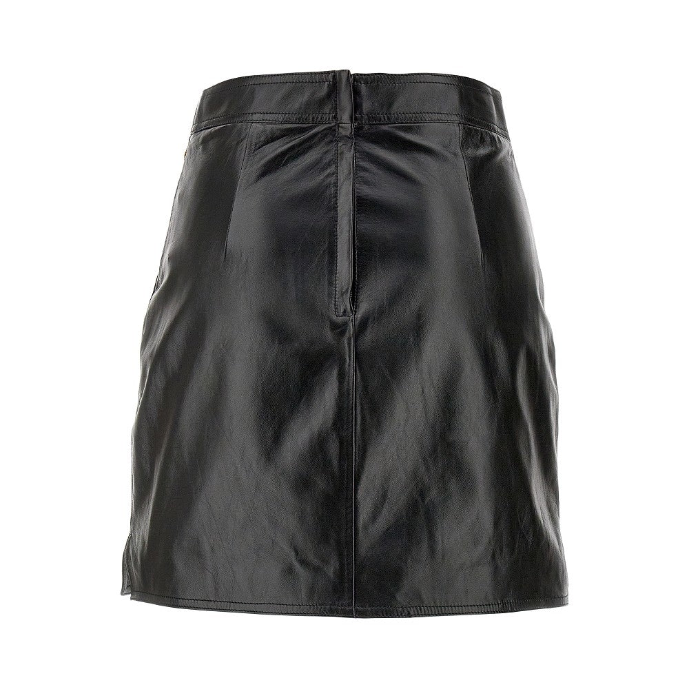 Leather mini skirt