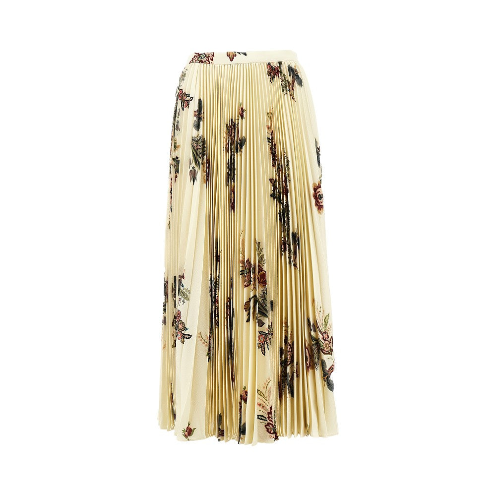 Floral print pleated midi skirt