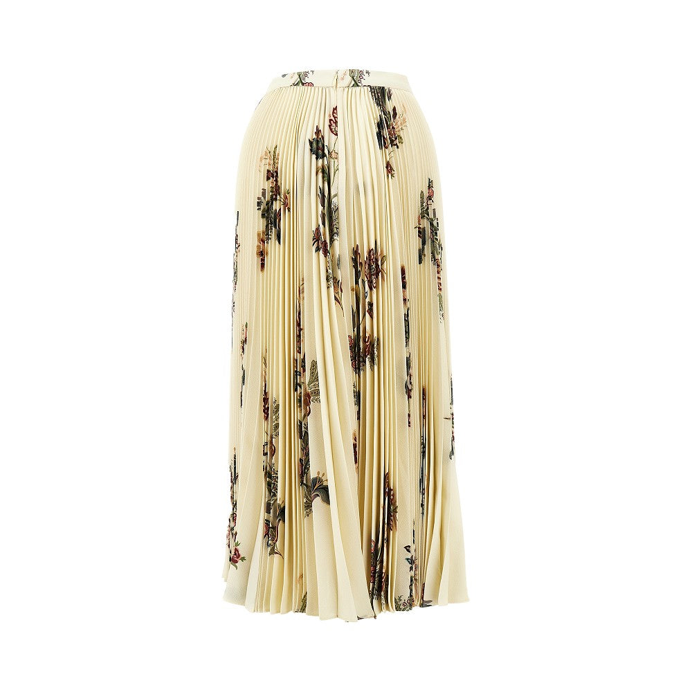 Floral print pleated midi skirt