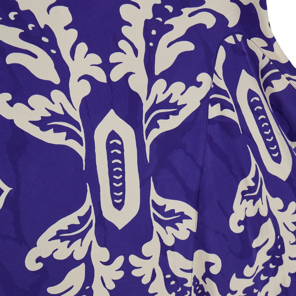 Printed viscose asymmetrical long skirt