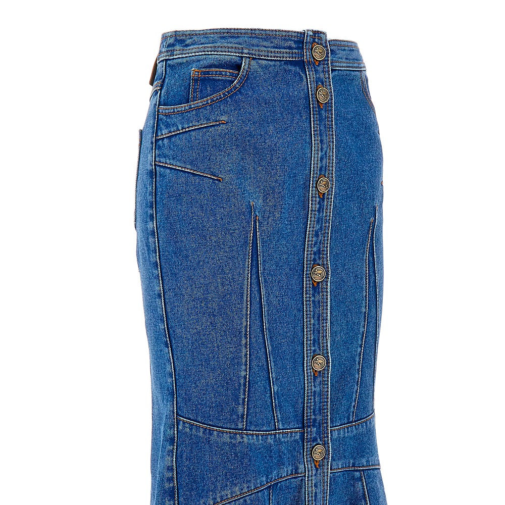 Gonna midi svasata in denim