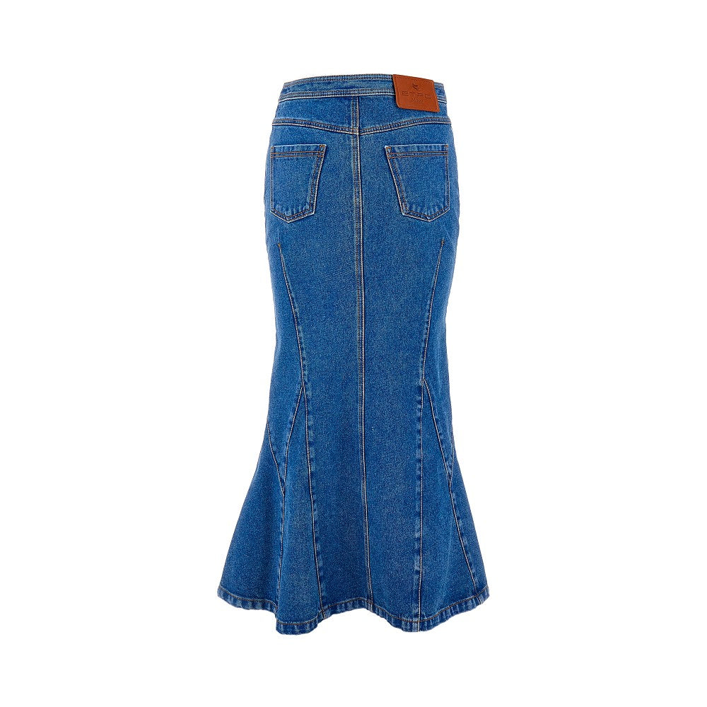 Gonna midi svasata in denim