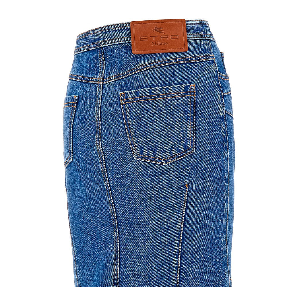 Gonna midi svasata in denim