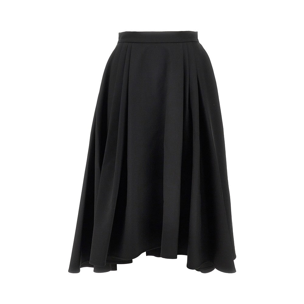 Wool barathea midi skirt