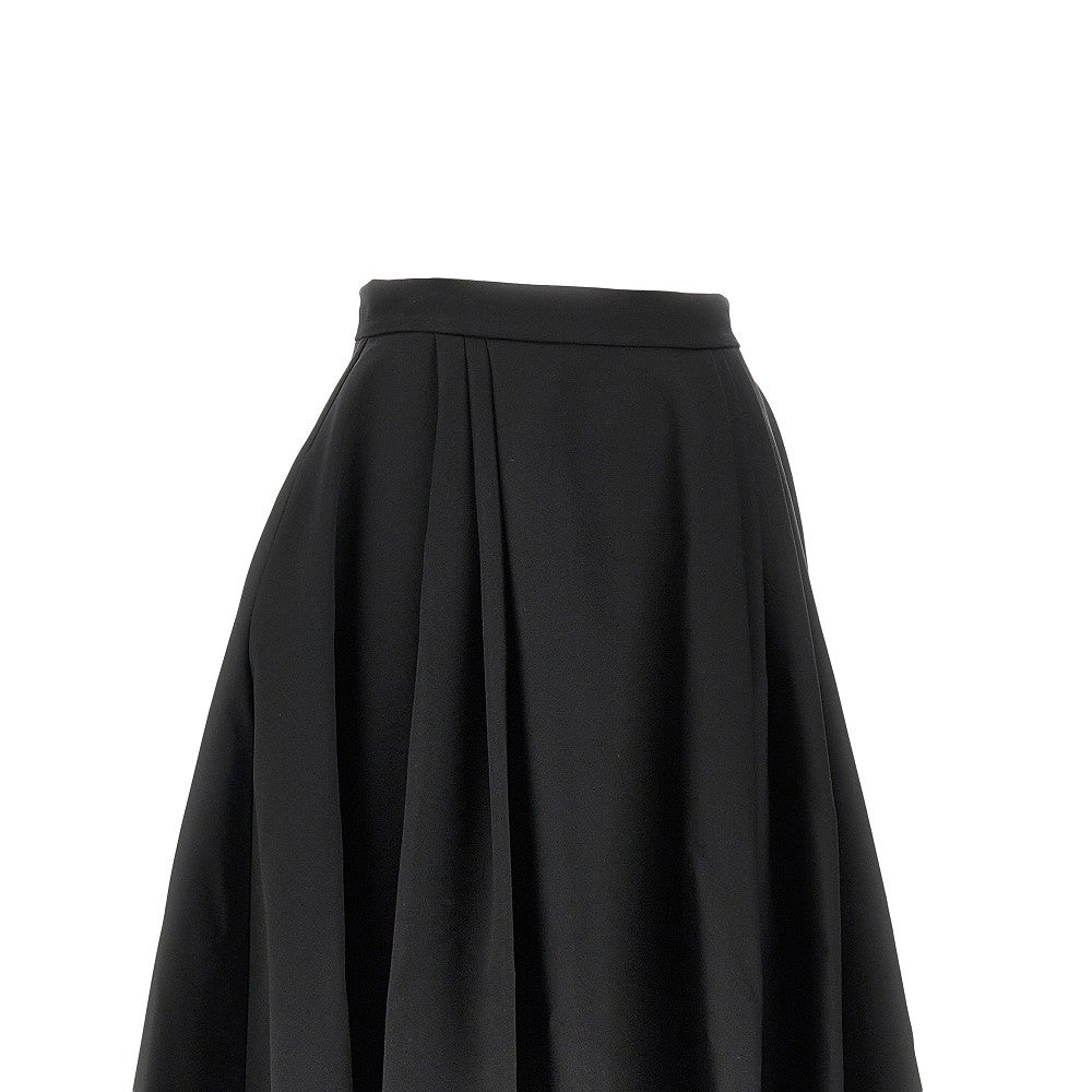 Wool barathea midi skirt