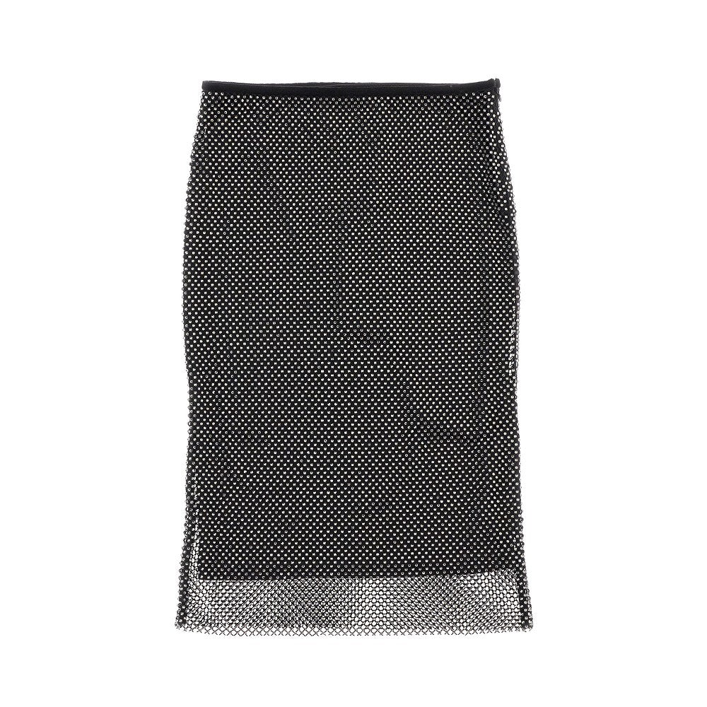 Strass-embellished net skirt