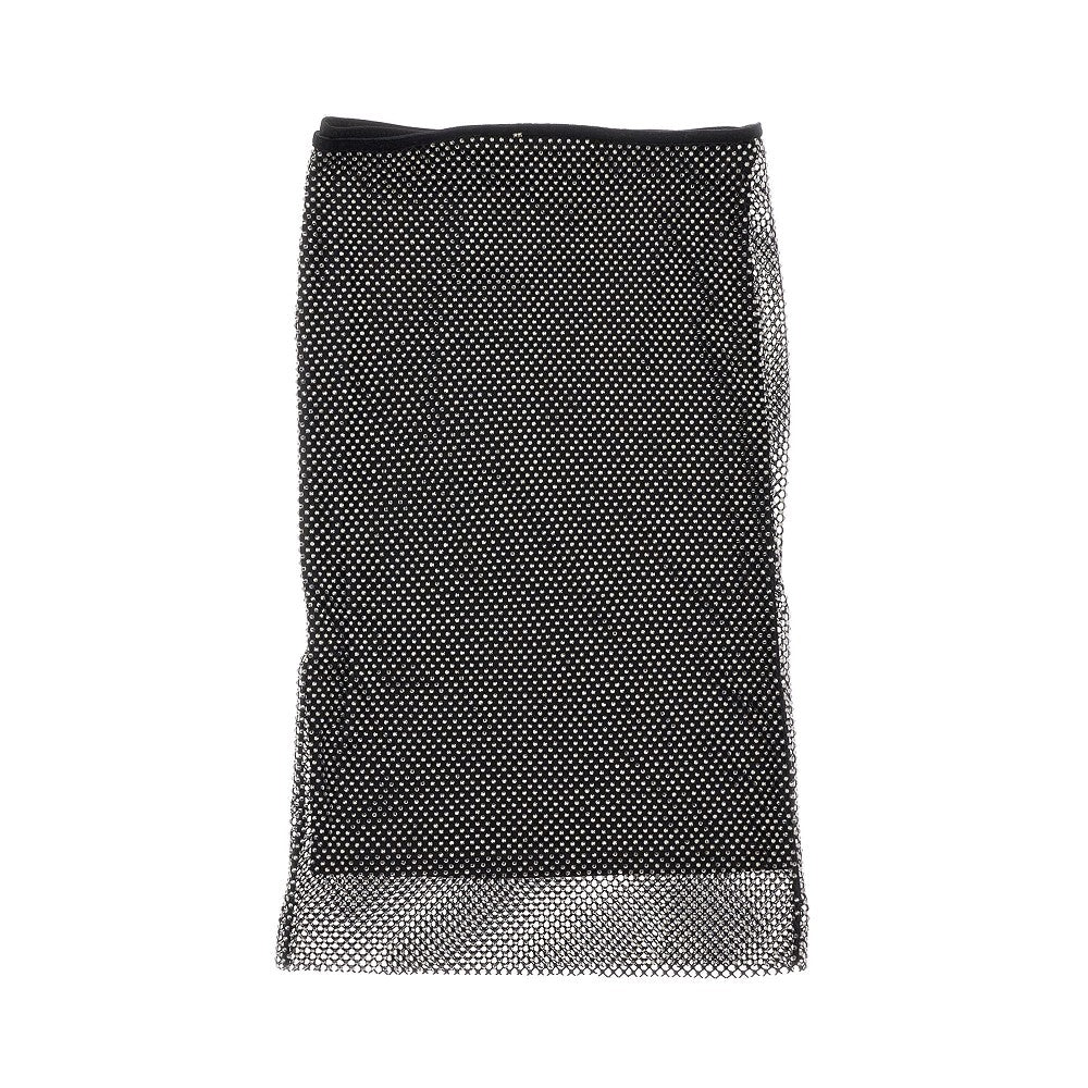 Strass-embellished net skirt